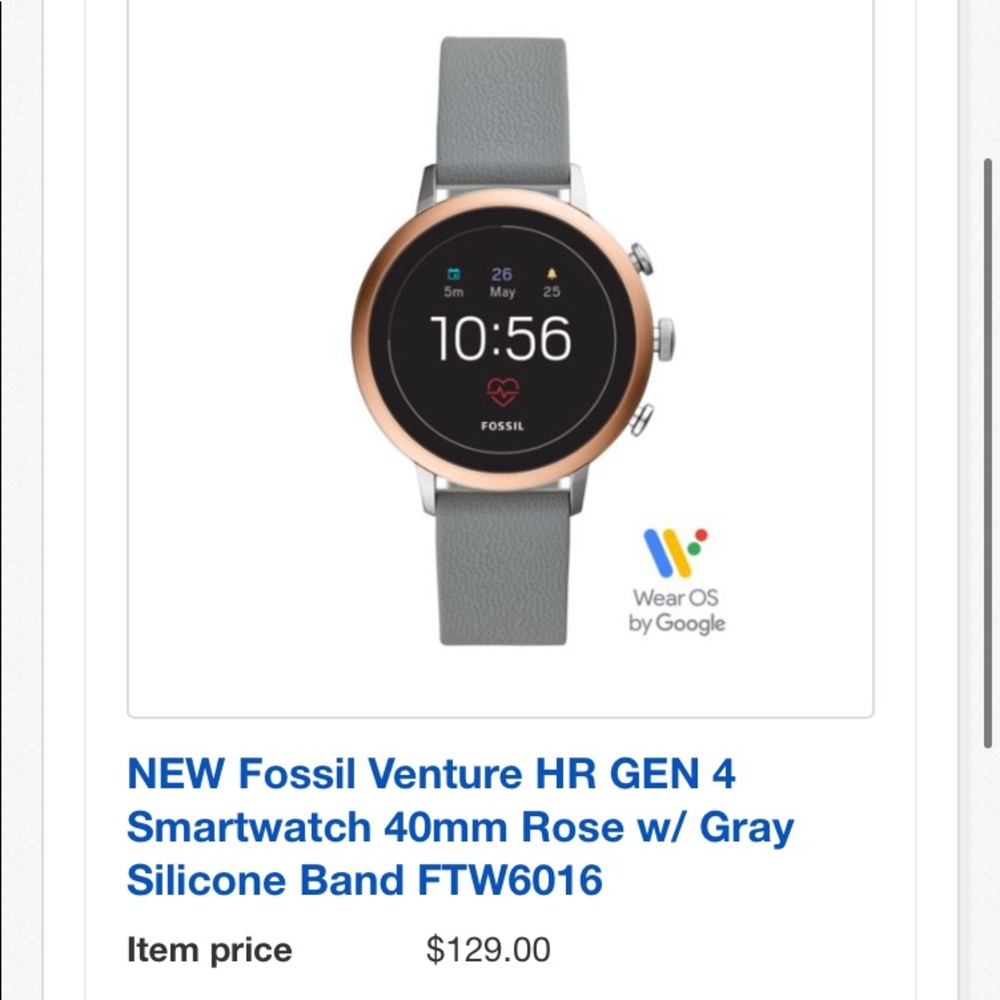 Fossil Venture Gen4 Smartwatch-Gray Brand new cond
